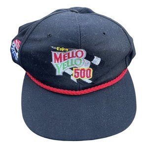 Vintage Mello Yello 500 Nascar Charlotte Spellout USA Strapback Hat Cap Men